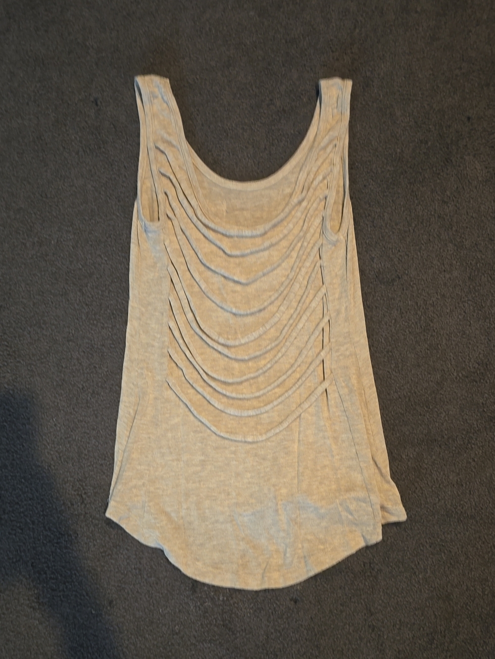 Bar III Heather Gray Sleeveless Tank with Layered Slashed Back